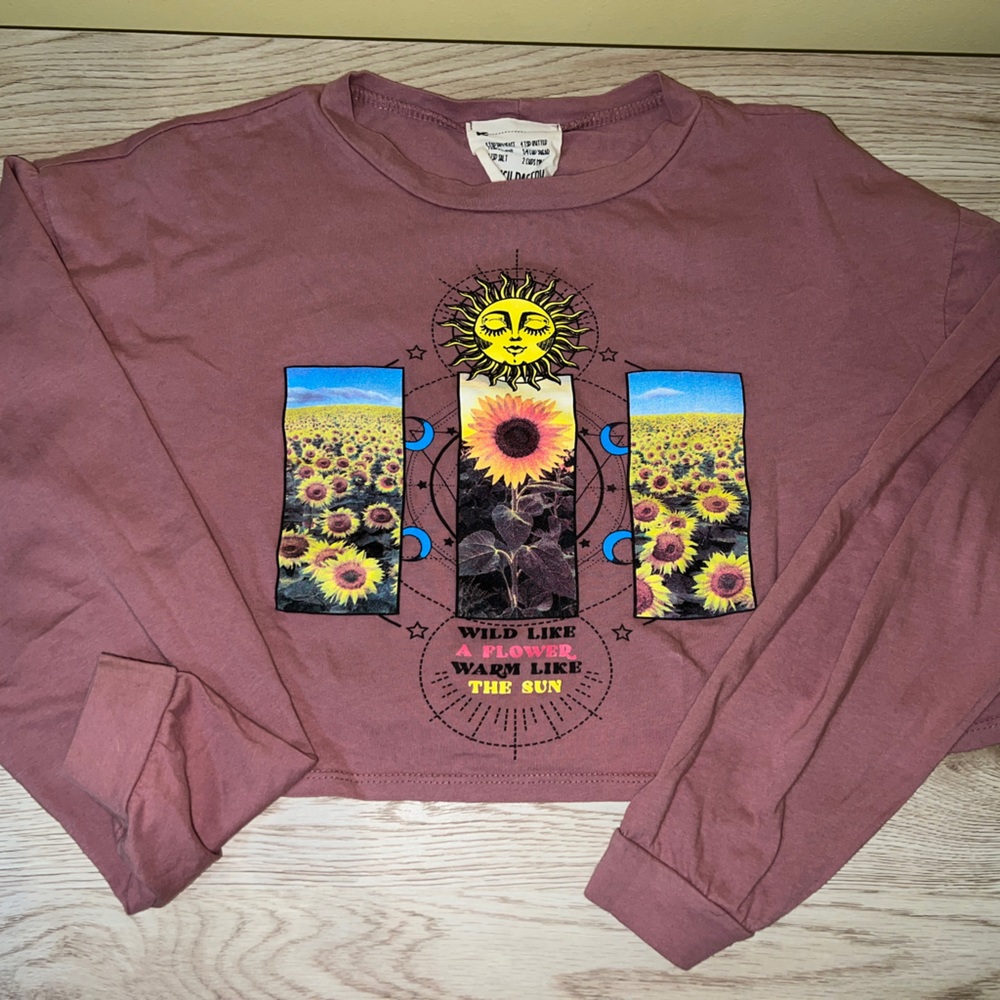 Flower-child, long sleeve, crop top